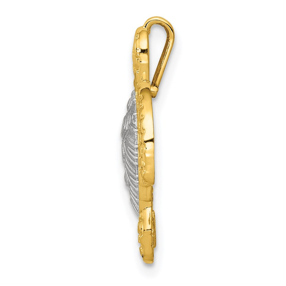 14K Two-Tone Turtle Pendant Chain Slide