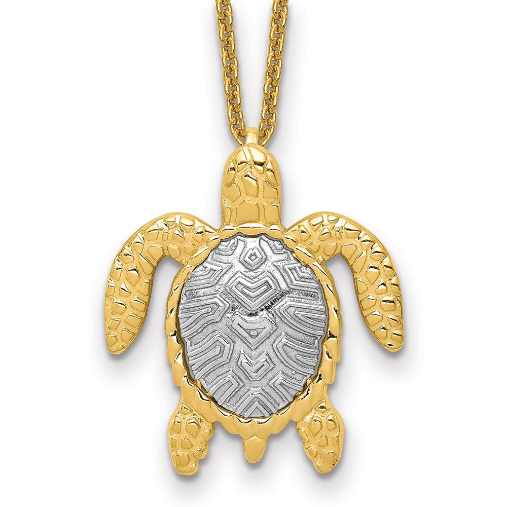 14k Two-tone Turtle Necklace