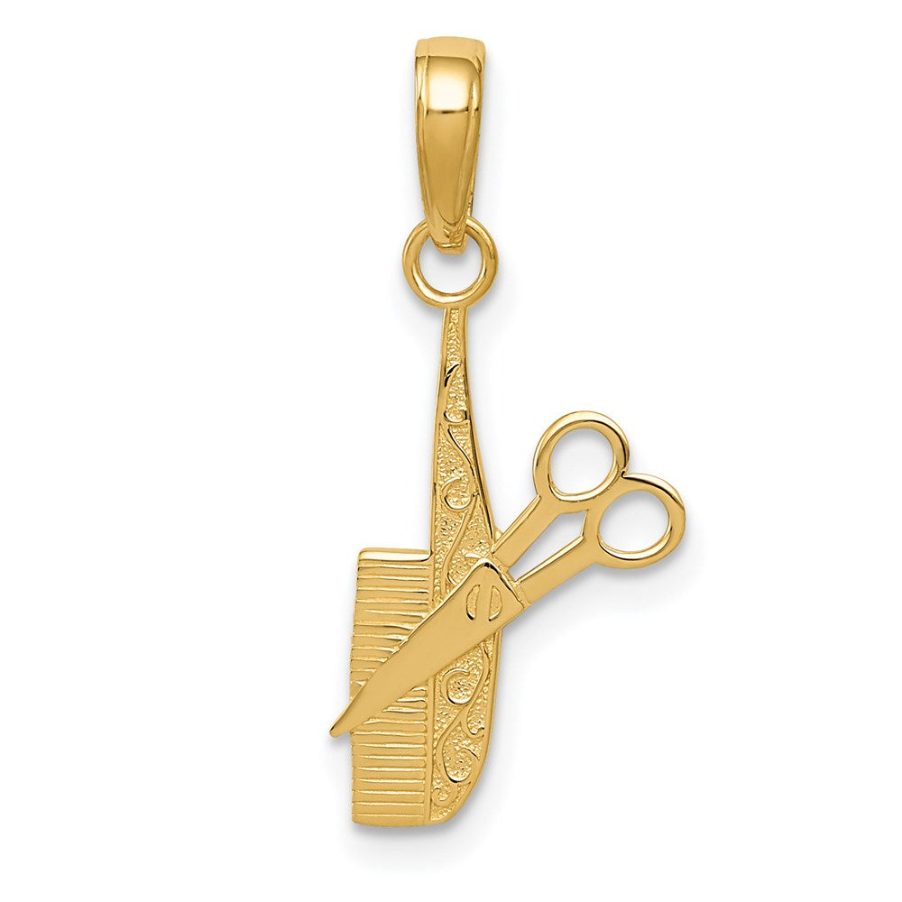 14k Comb and Scissors Charm