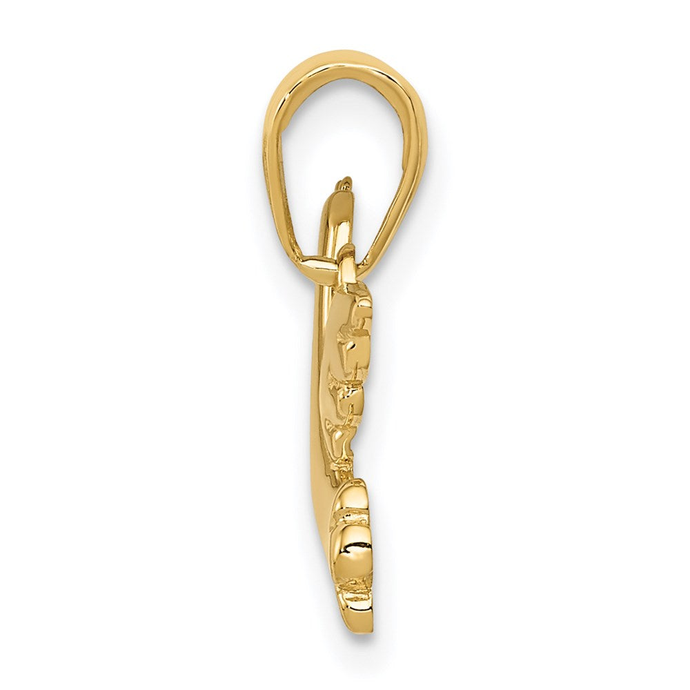 14k Polished Dove with Olive Branch Charm