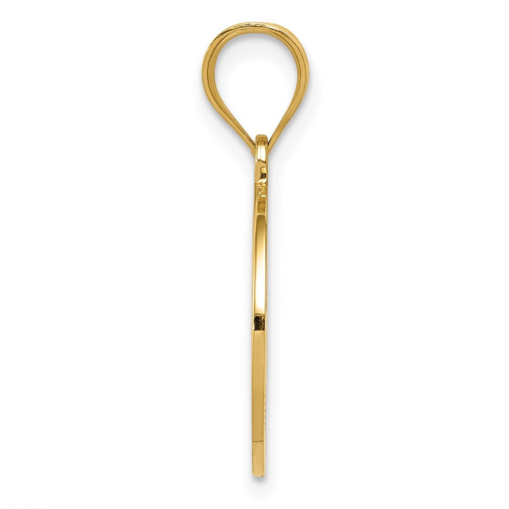 14K Reversible Cross and GOD BLESS Disc Charm