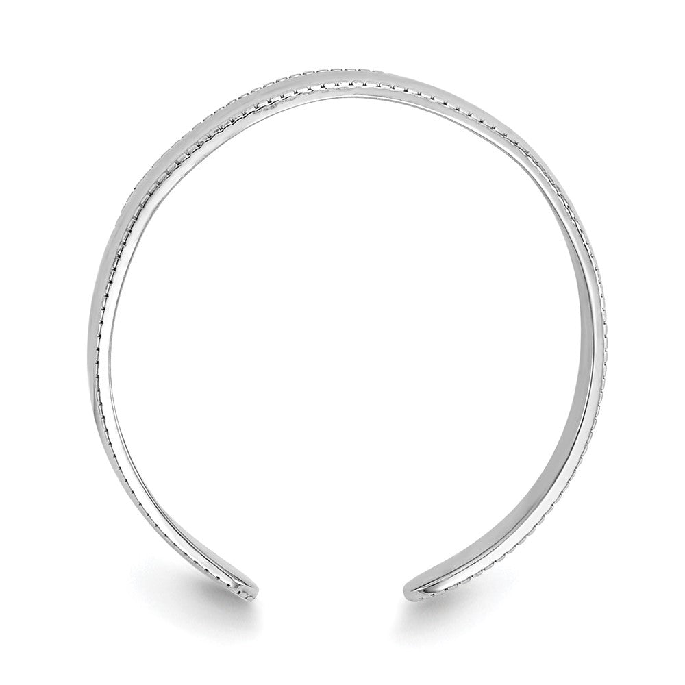 14K White Gold Adjustable Milgrain Band Toe Ring