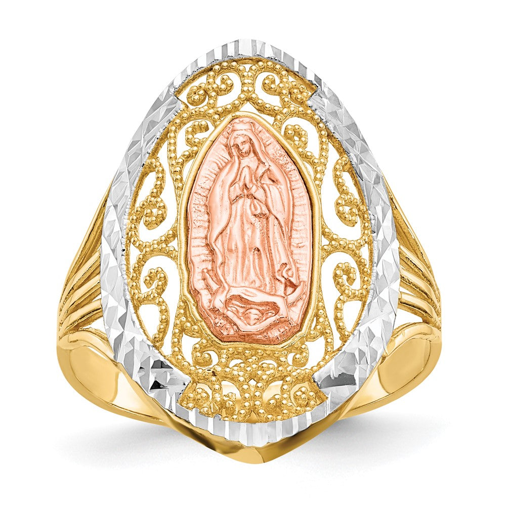 14K Two-tone w/White Rhodium Filigree Guadalupe Ring