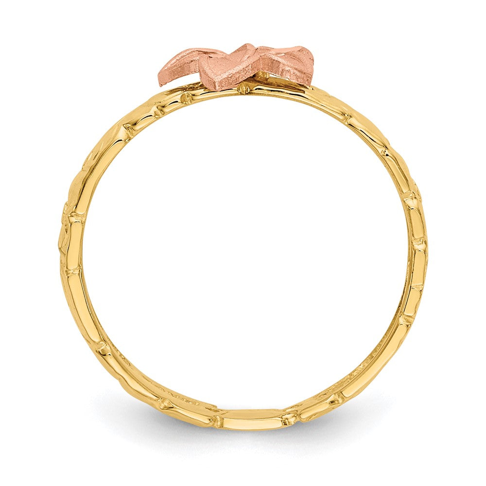 14K Two-tone Plumeria Size 3 Ring