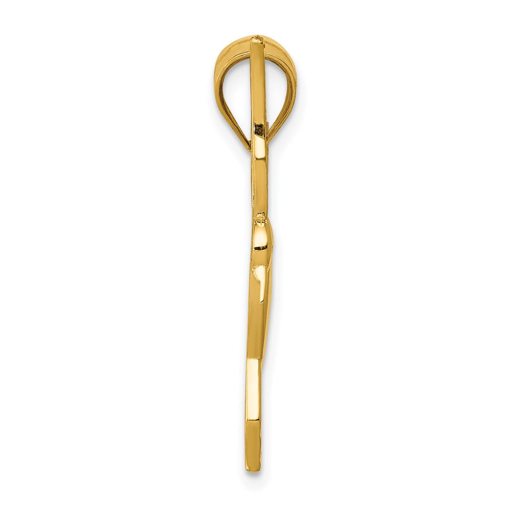 14k Polished Hummingbird with Filigree Wings Pendant