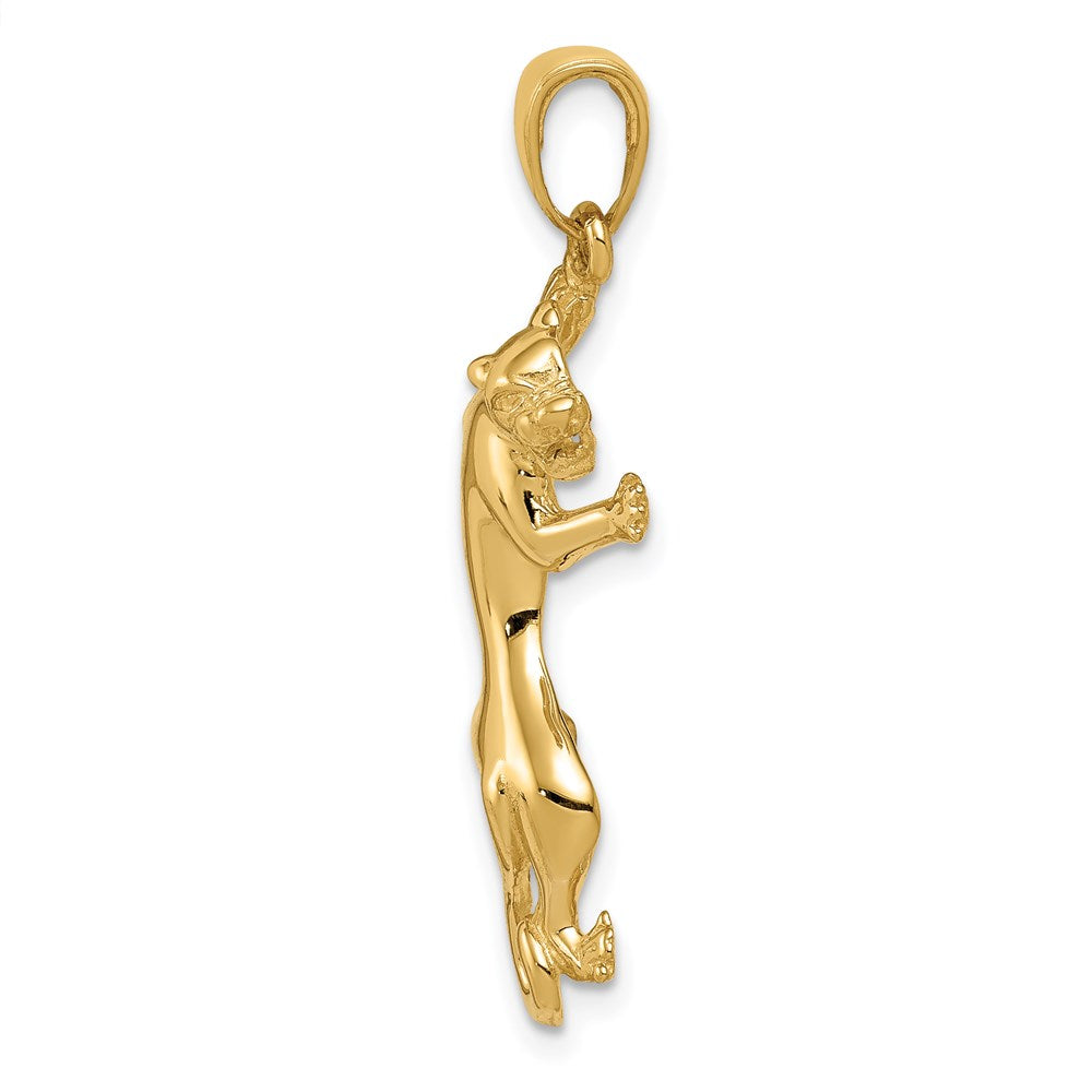 14K Gold Polished Panther Pendant