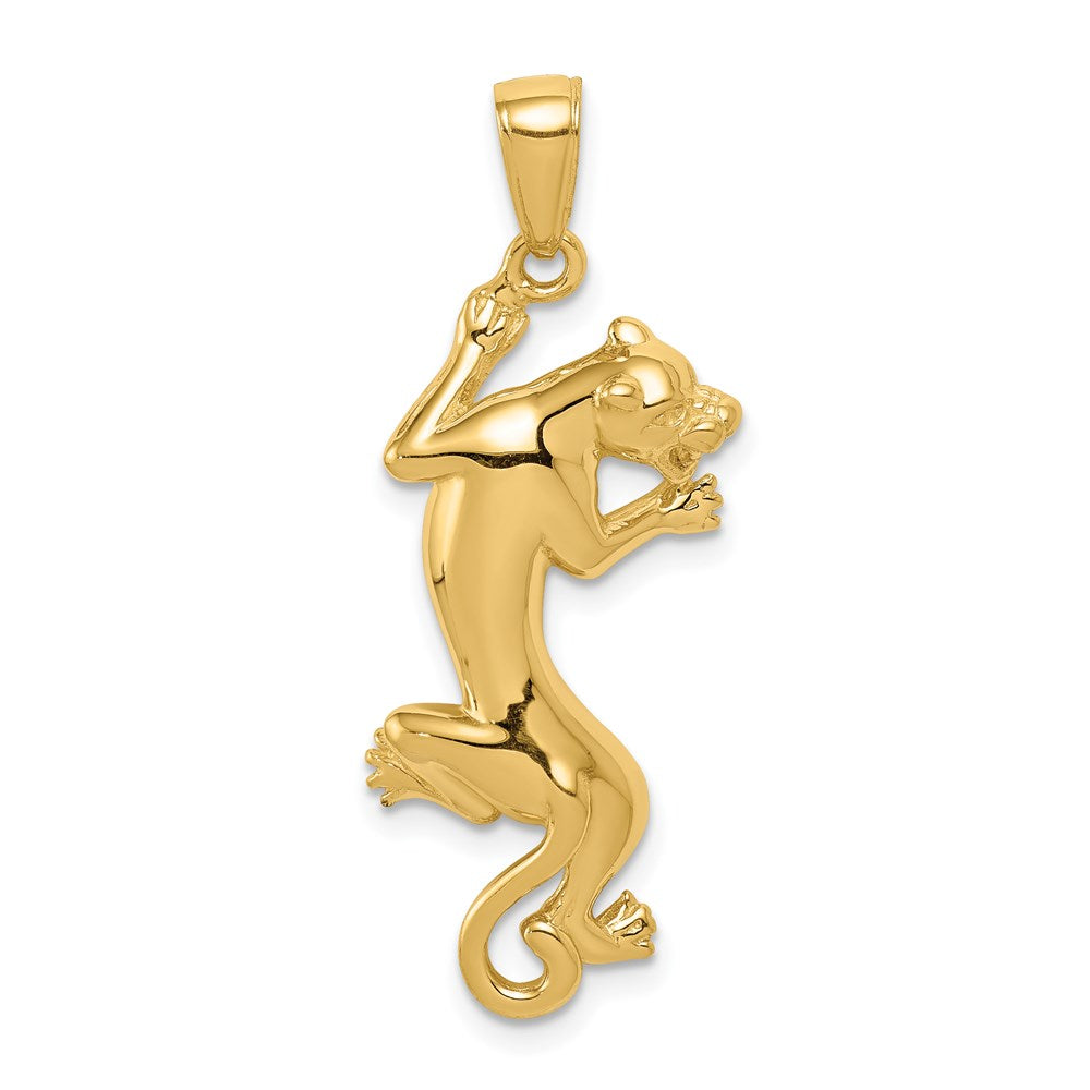 14K Gold Polished Panther Pendant