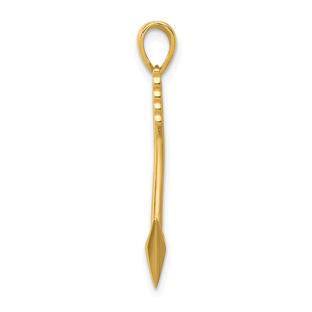 14K Polished 3D Arrow Pendant