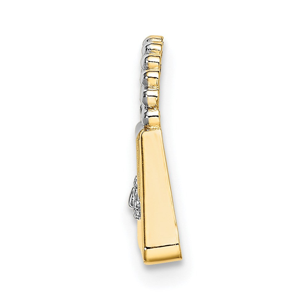 14K and White Rhodium Purse Chain Slide Pendant