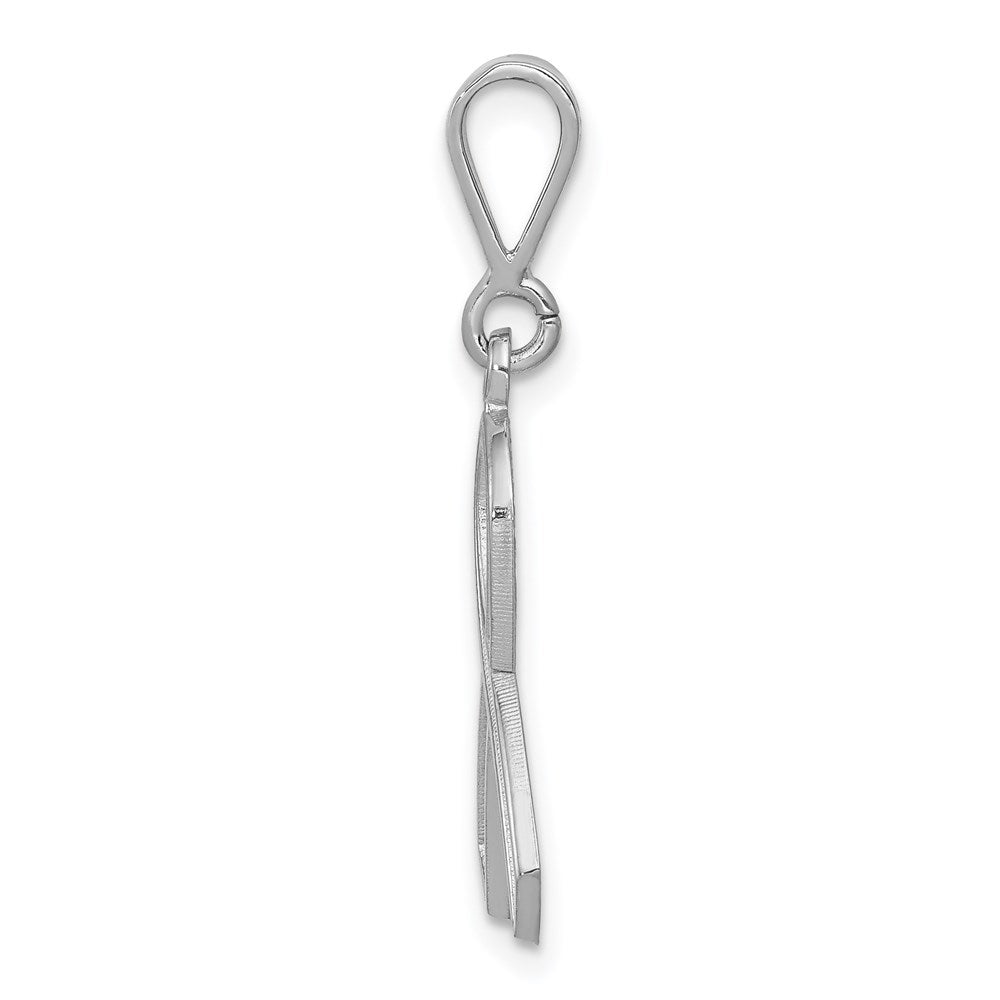 14k White Gold Awareness Ribbon Pendant