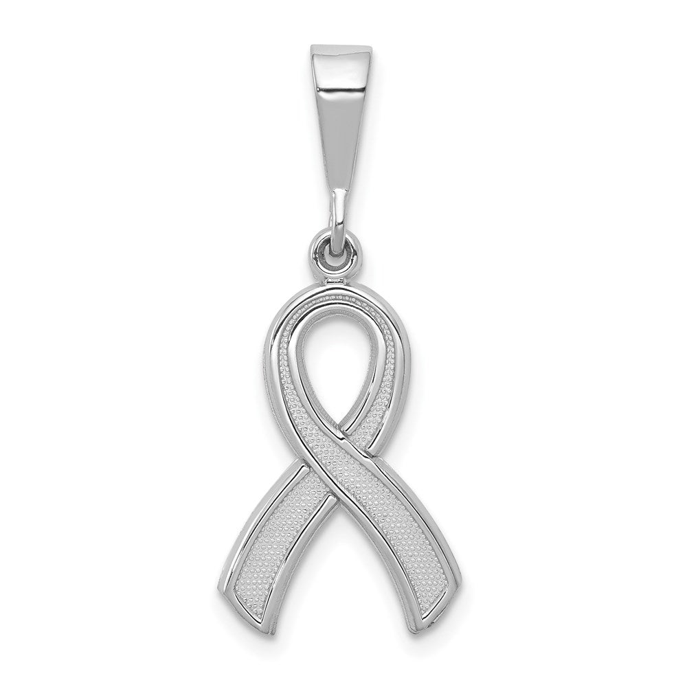 14k White Gold Awareness Ribbon Pendant
