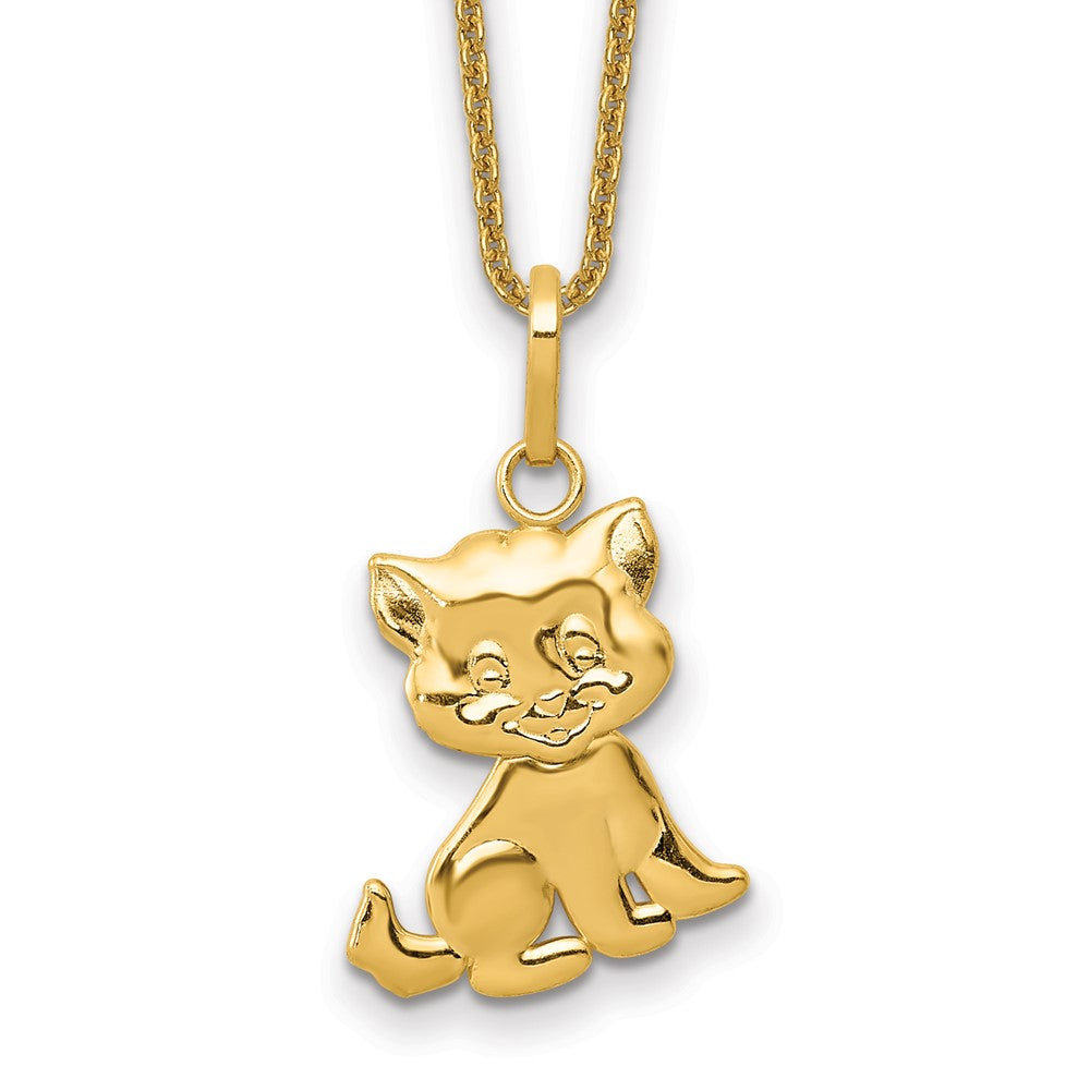 14k Polished Moveable Cat Necklace