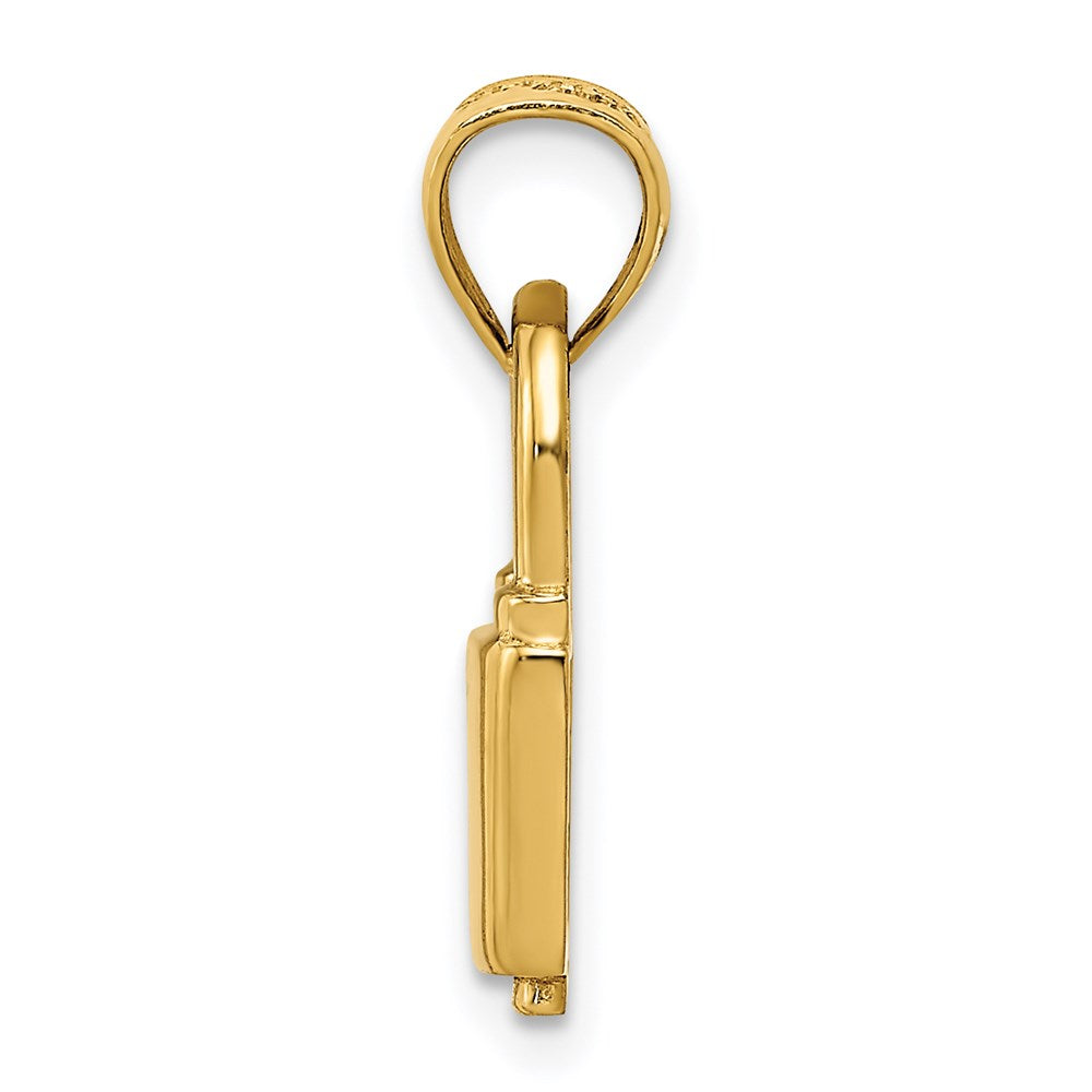14K Polished Padlock Charm