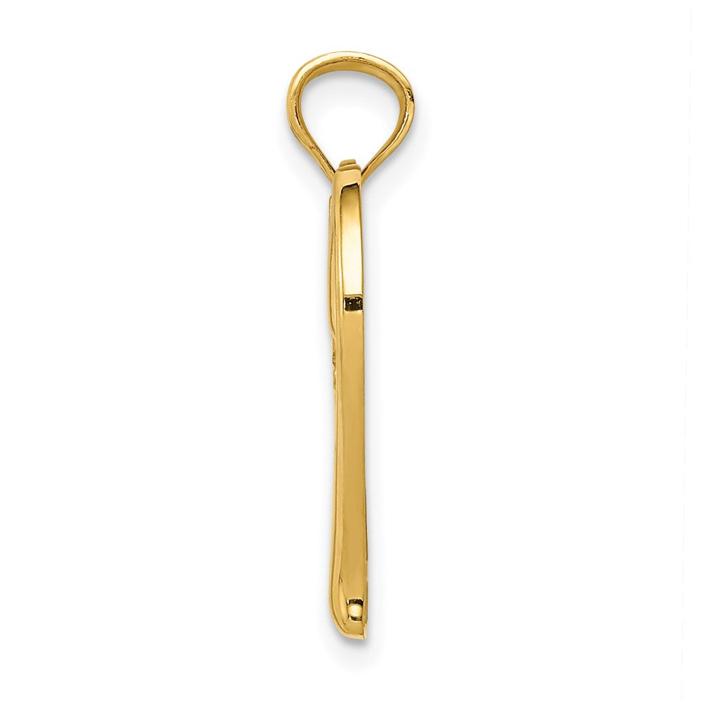 14k Polished MOM in Heart with Infinity Symbol Pendant