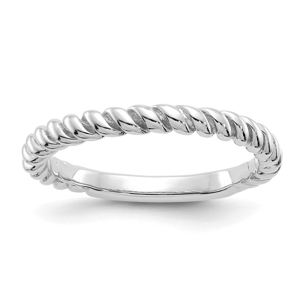 14k White Gold Polished Twisted Band