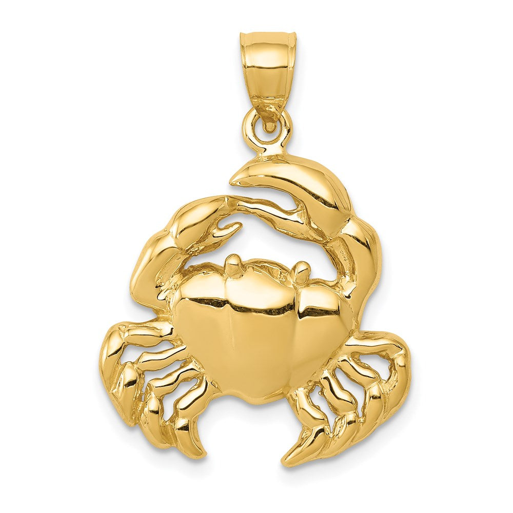 14k Polished Crab Pendant