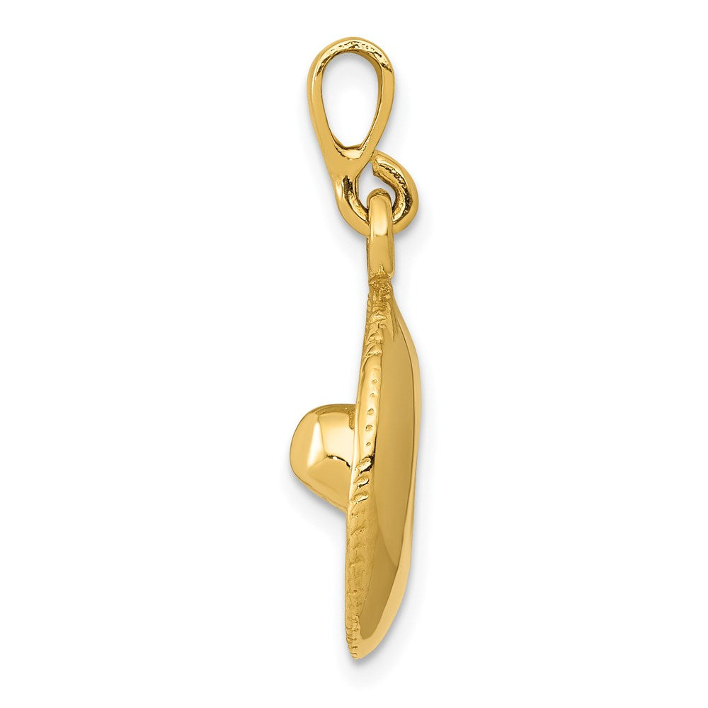 14K 3-D Sombrero Pendant