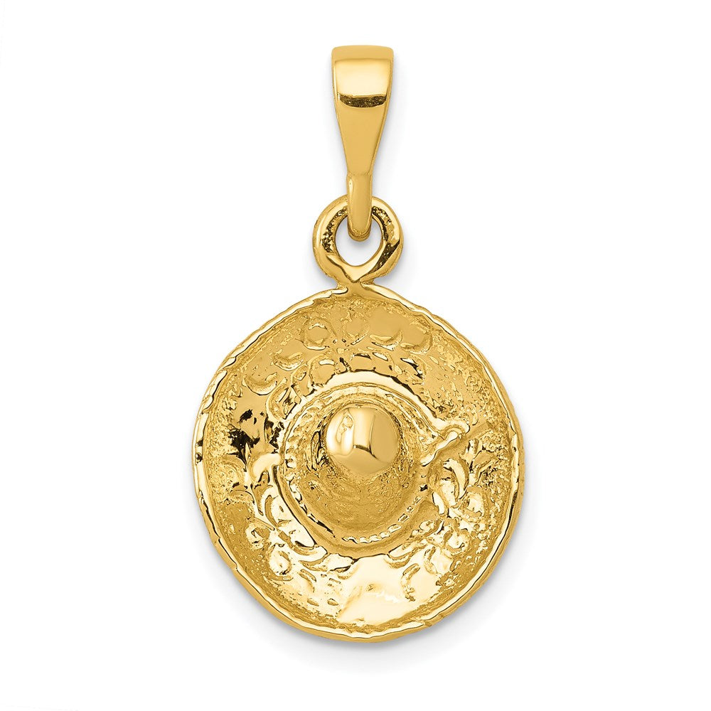 14K 3-D Sombrero Pendant