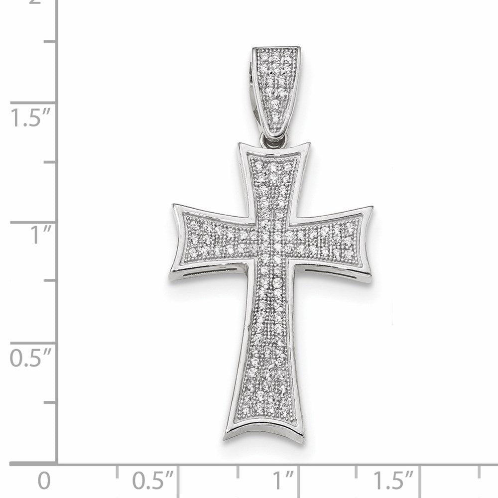 14k Micro Pav CZ Cross Pendant