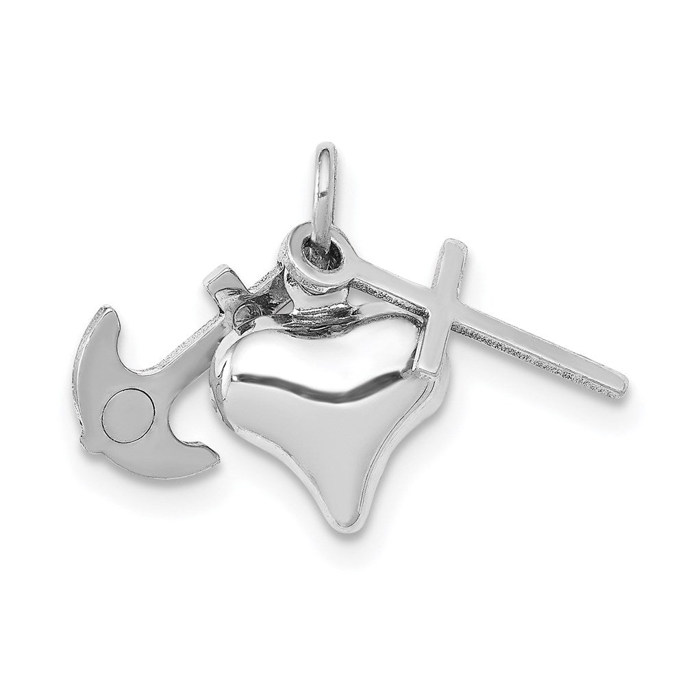 14k White Gold Faith, Hope and Charity Charm