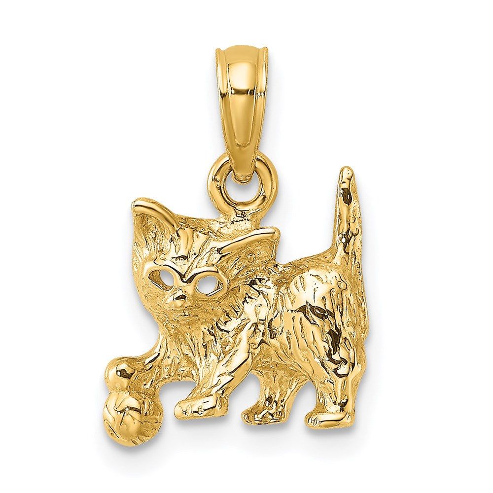 14K Cat with Ball Charm