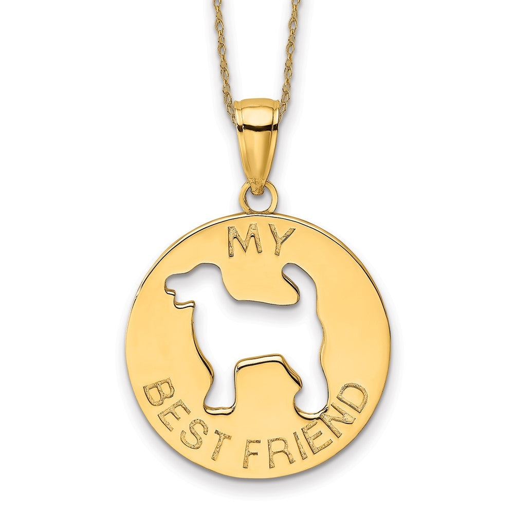 14k MY BEST FRIEND with Dog Necklace