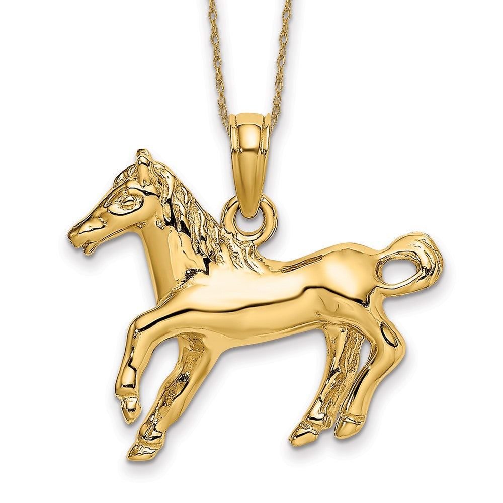 14k Galloping Horse Necklace