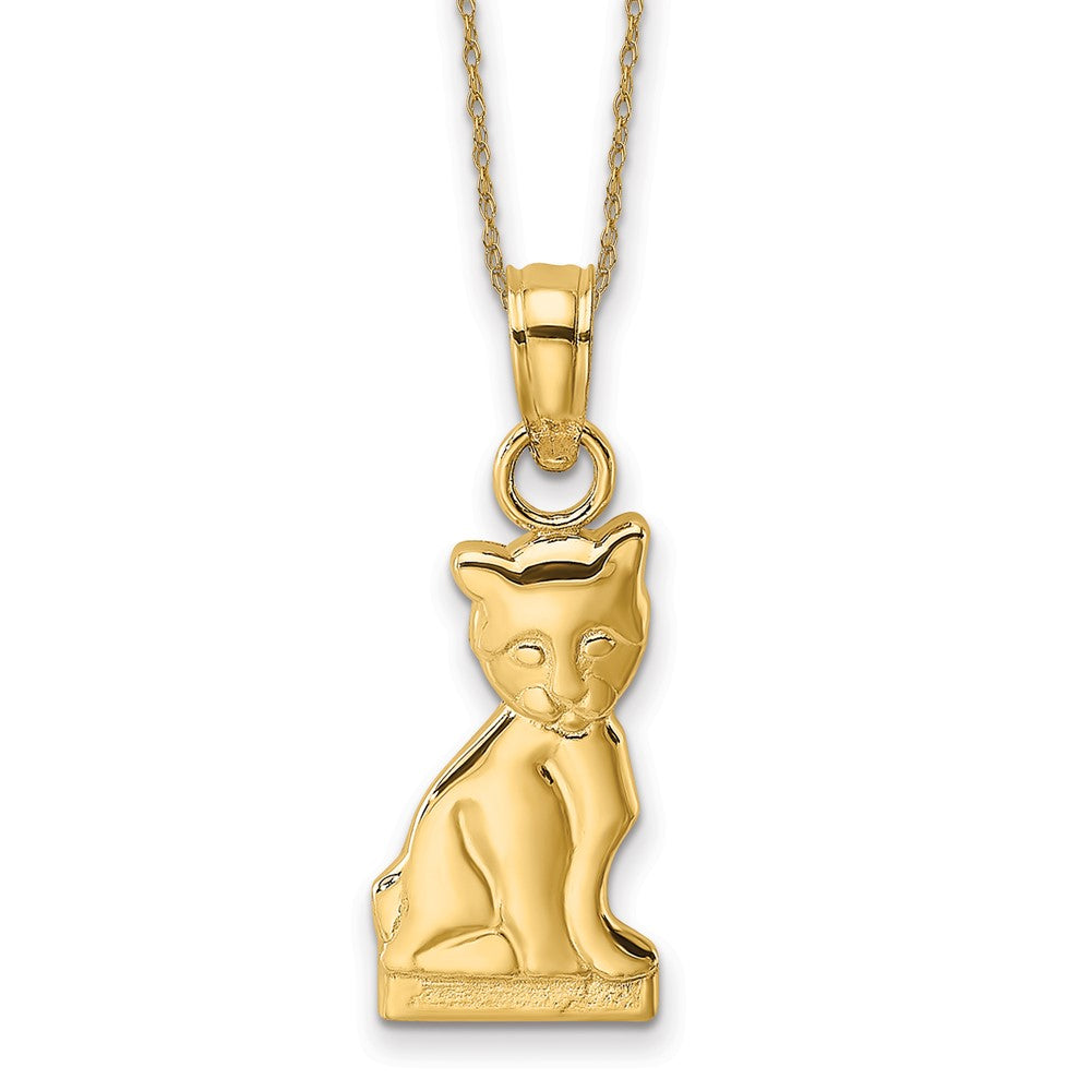 14k Mini Sitting Kitten Necklace