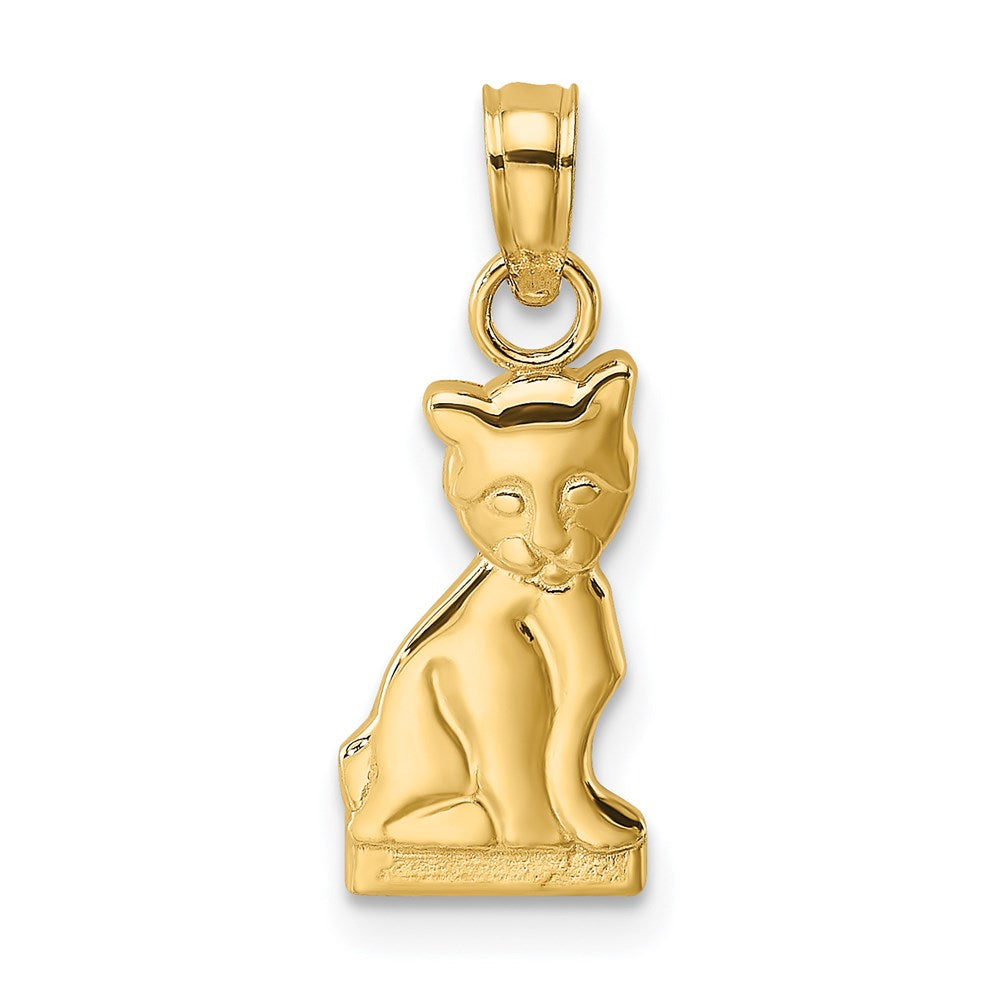 14K Mini Sitting Kitten Charm