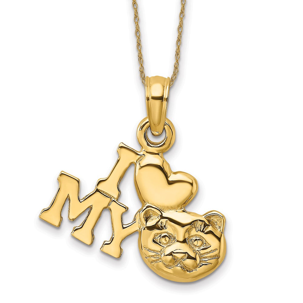 14k I LOVE MY CAT Necklace