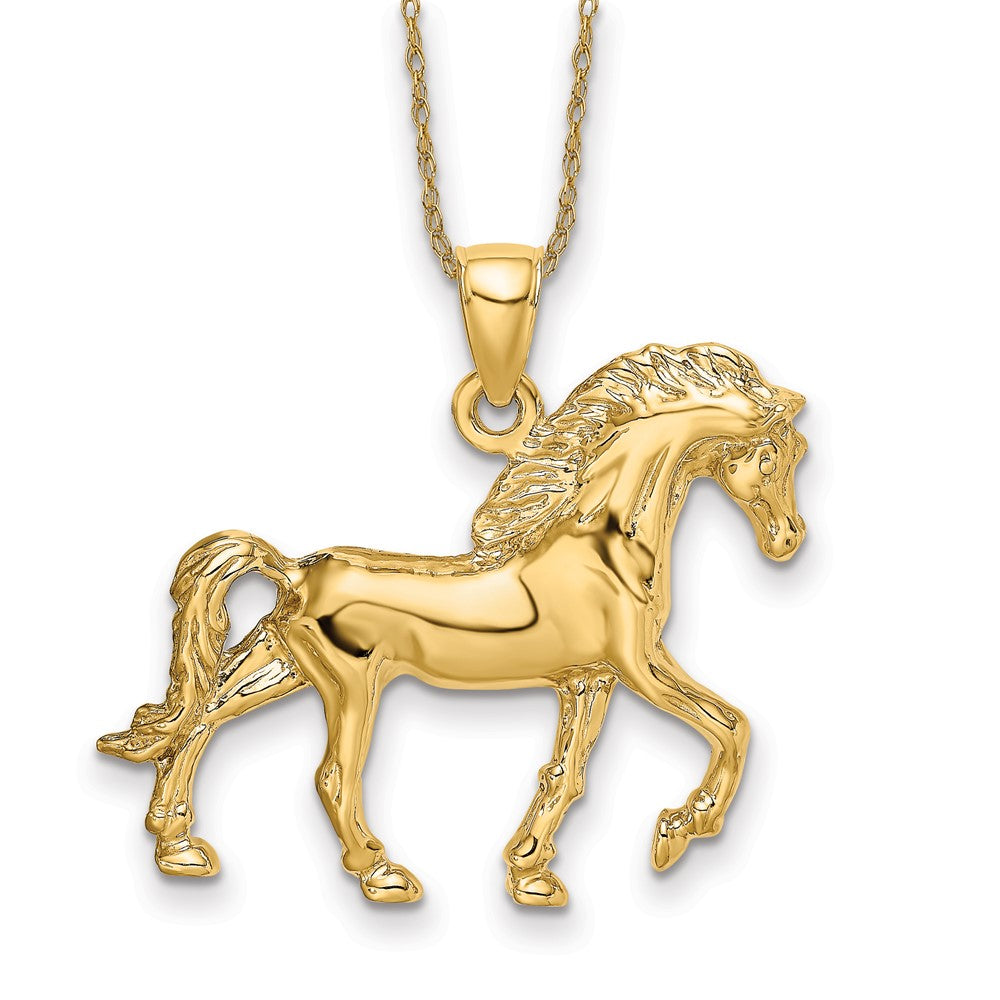 14k Horse Walking Necklace