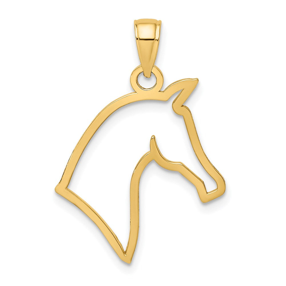 14K Cut-Out Horse Head Profile Charm