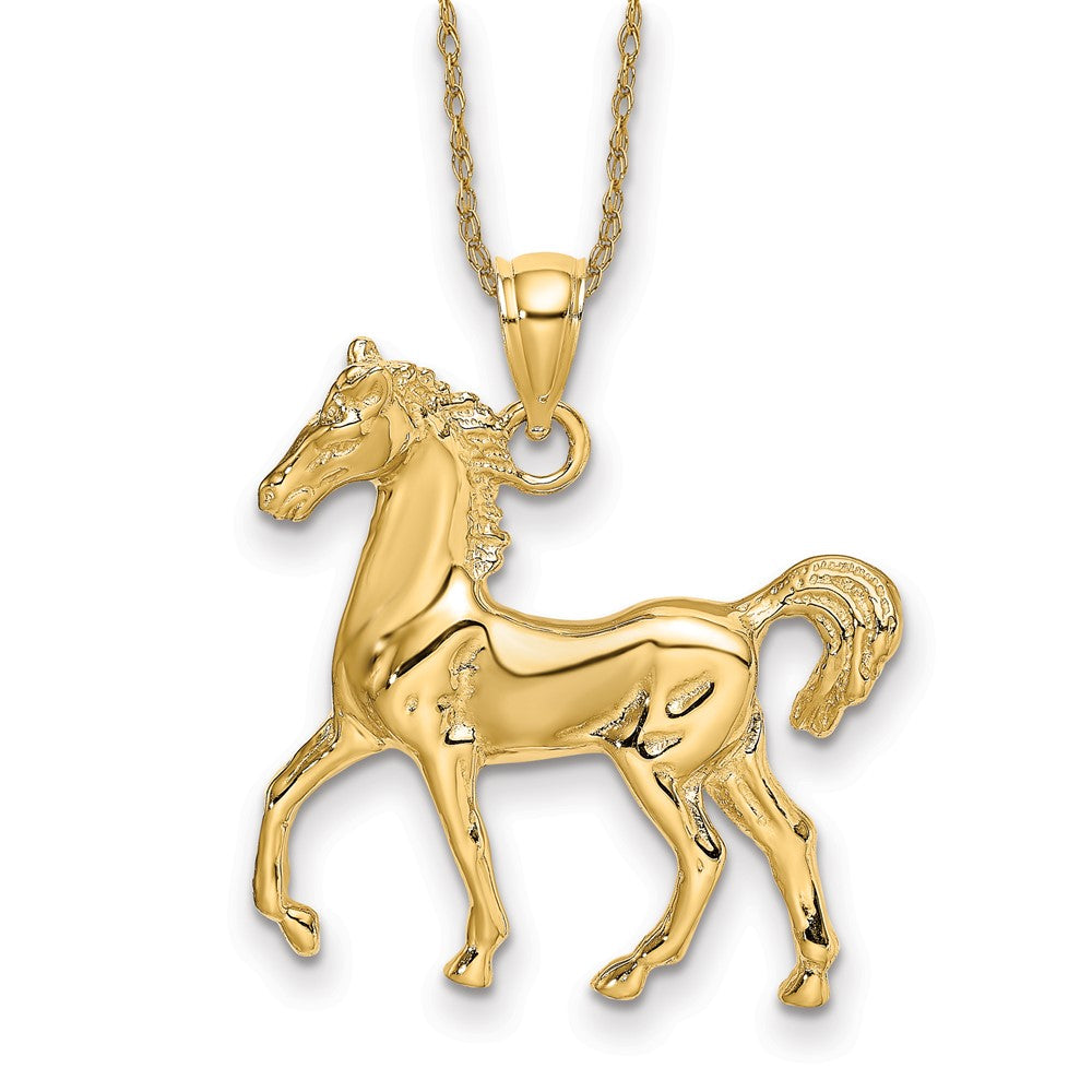 14k Polished Horse Necklace