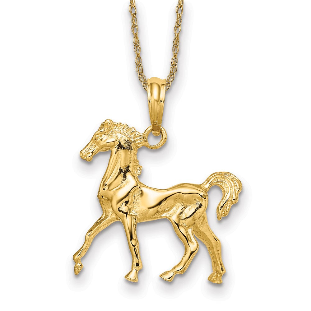 14k 3-D Horse Necklace