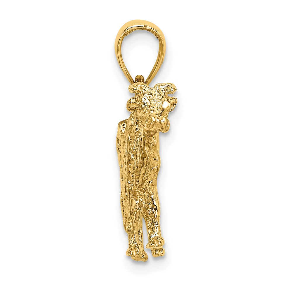 14K 3-D Cow Charm