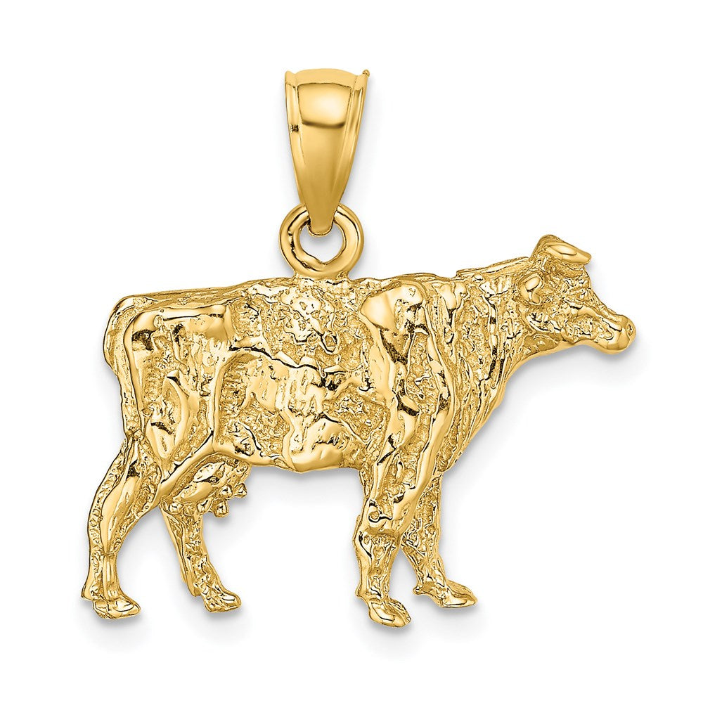 14K 3-D Cow Charm