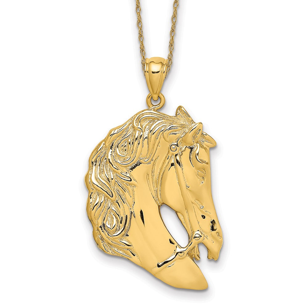 14k Horse Head with Long Mane Necklace