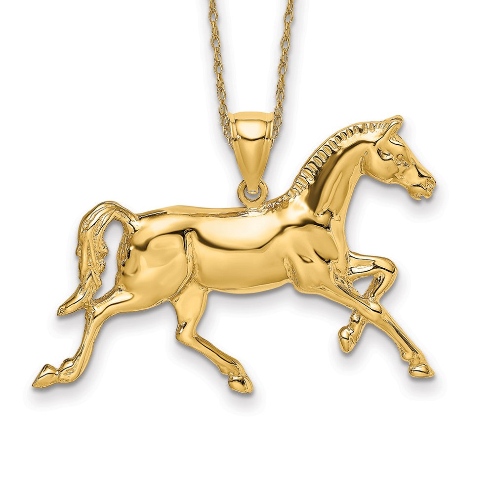 14k Polished Horse Necklace