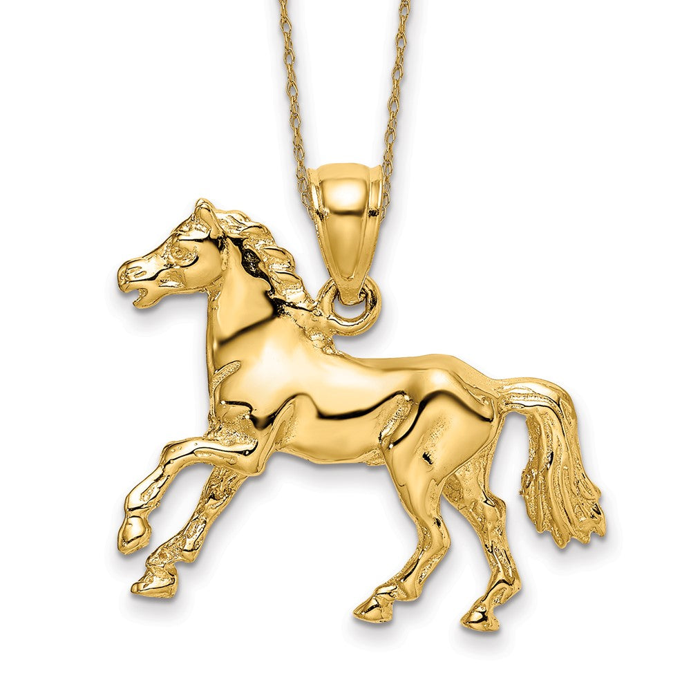 14k 3-D Horse Necklace