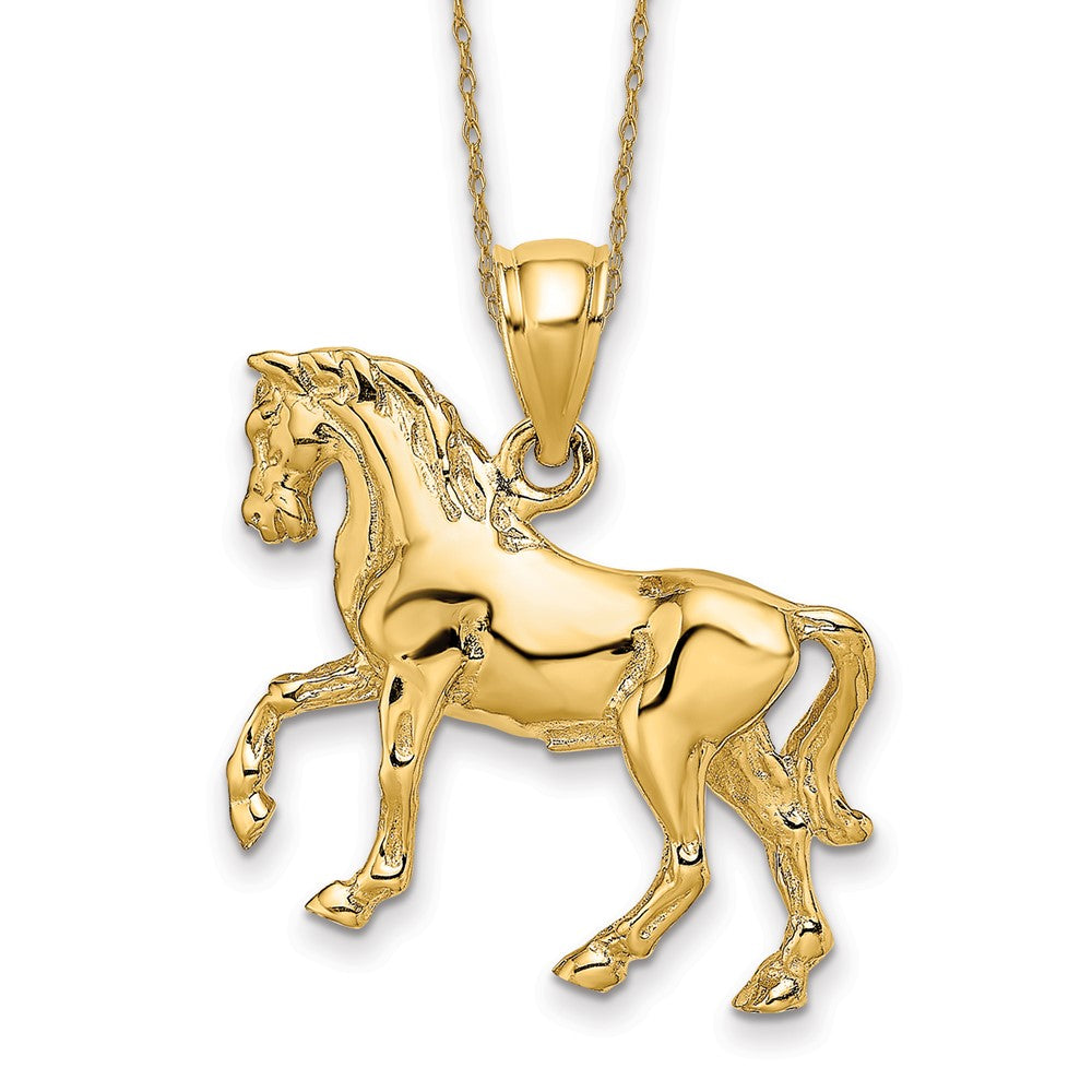 14k 3-D Horse Necklace