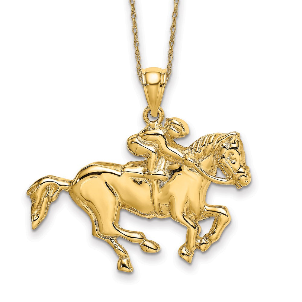 14k Jockey on Horse Necklace