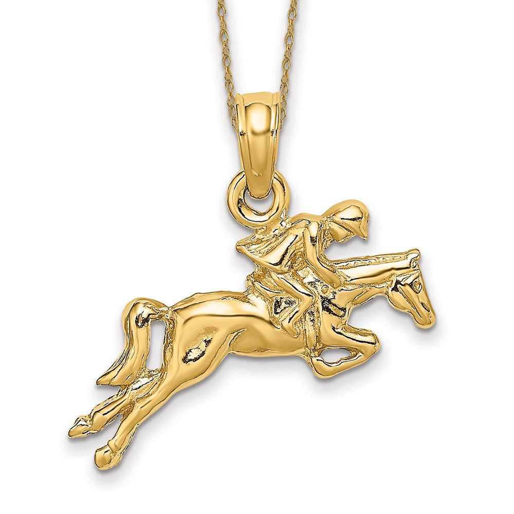 14k Jockey on Jumping Horse Necklace