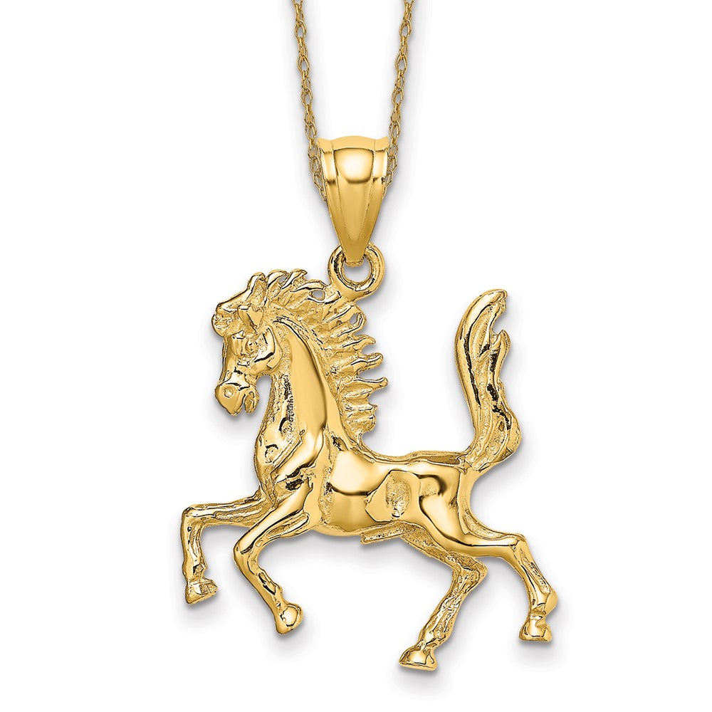 14k 3-D Horse Necklace