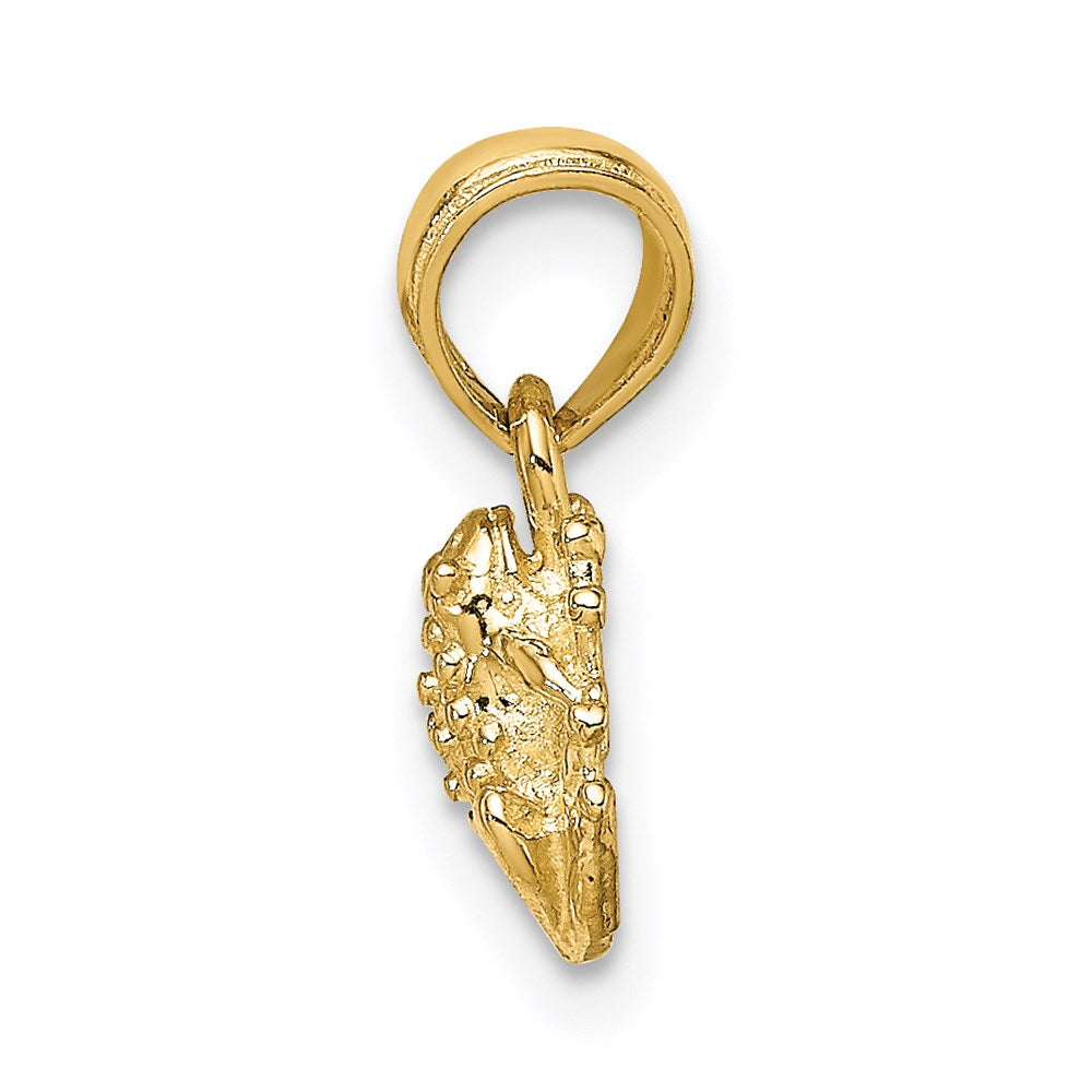 14K 2-D Textured Miniature Frog Charm