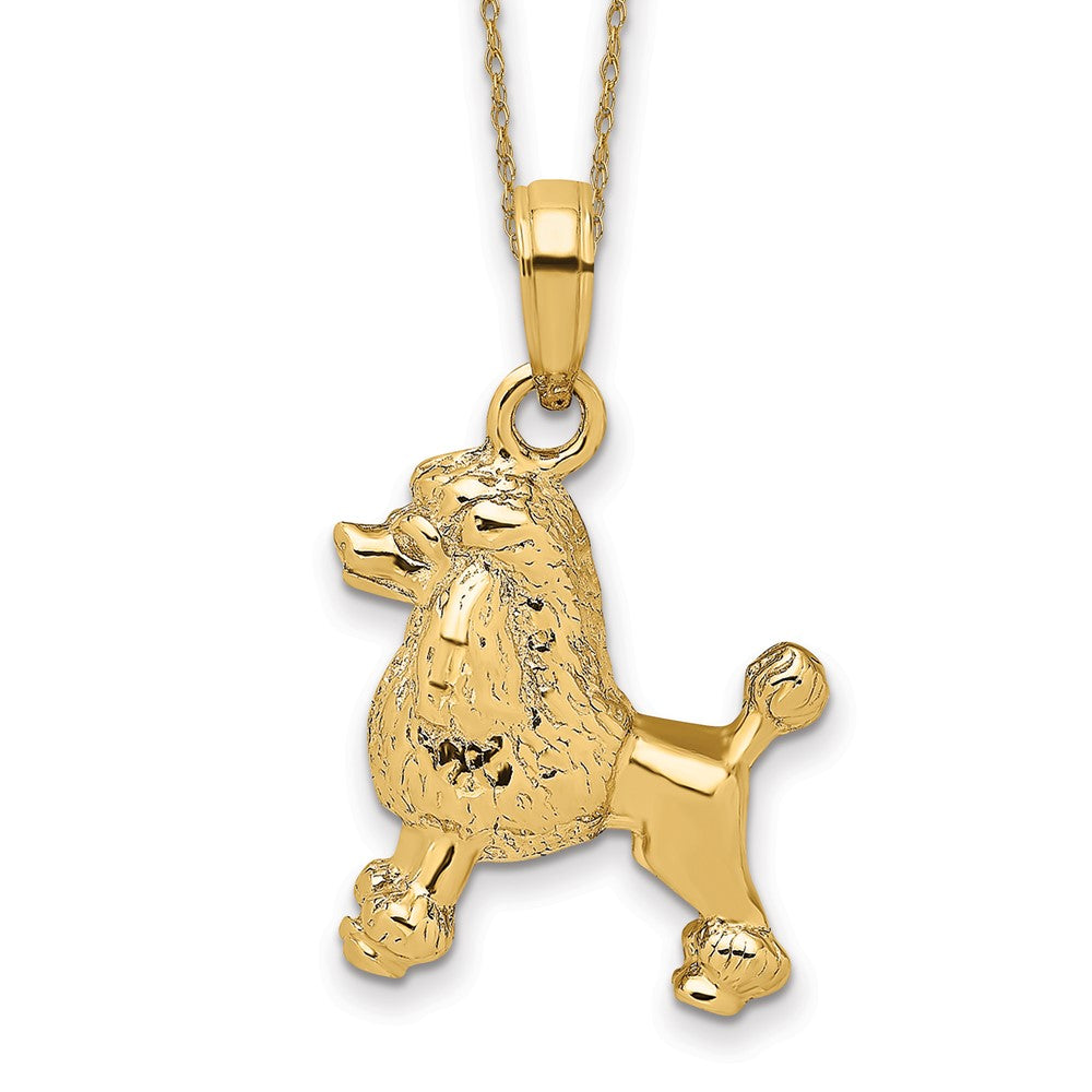 14k 3-D Poodle Dog Necklace