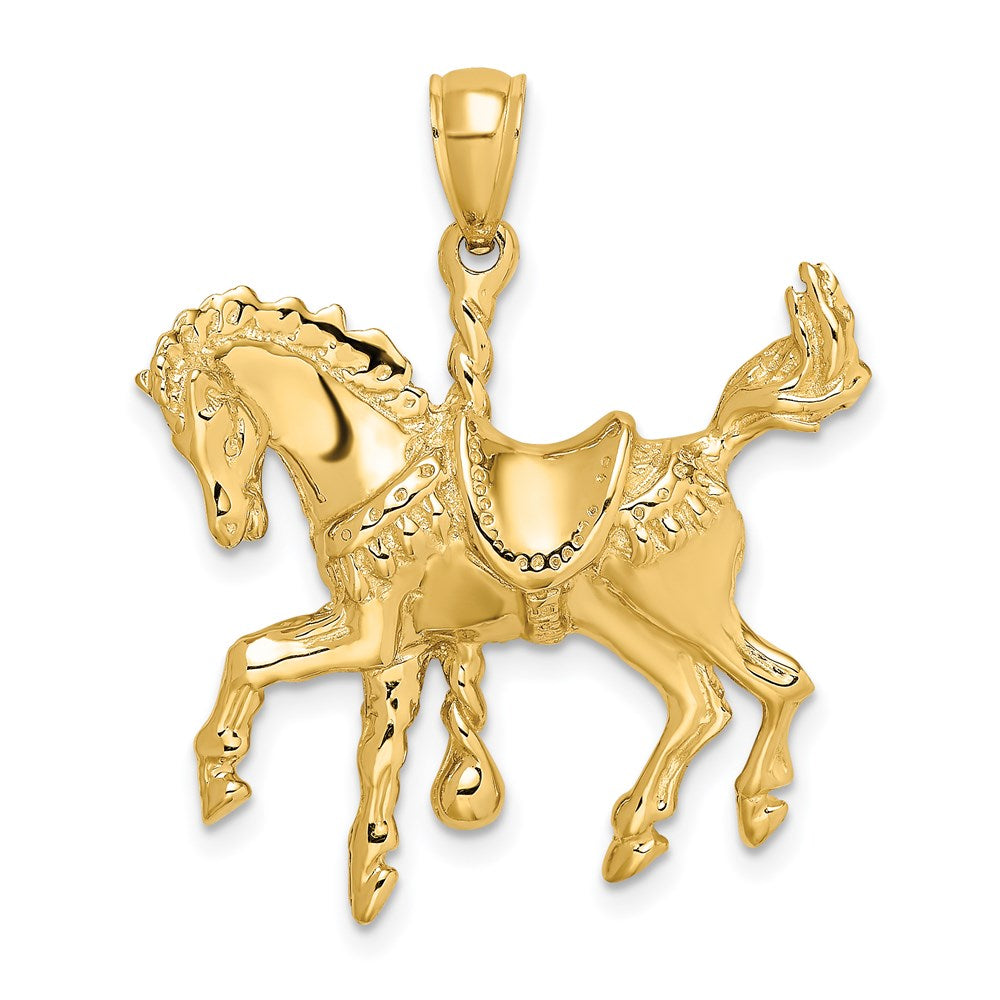 14K Carousel Horse w/Tail Up Charm