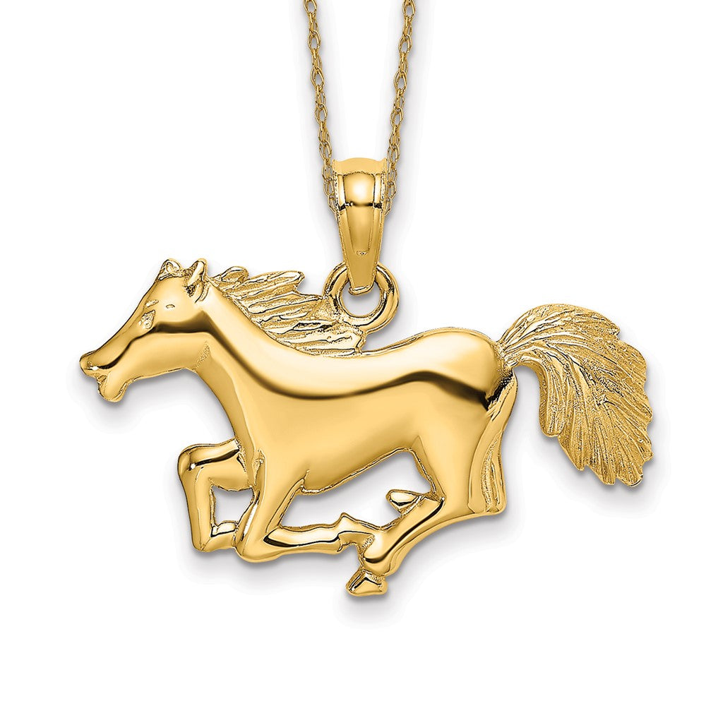 14k Running Horse Necklace