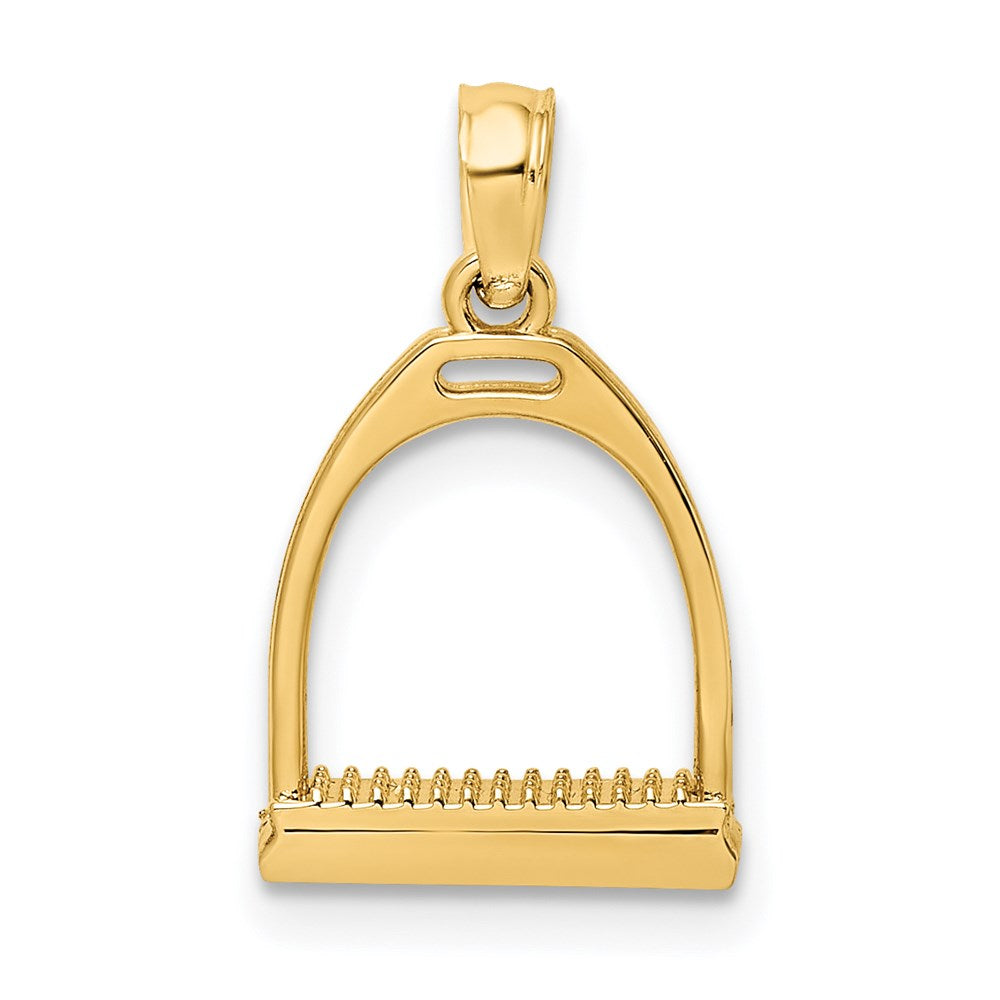 14K 3-D Polish Small Horse Stirrup Charm