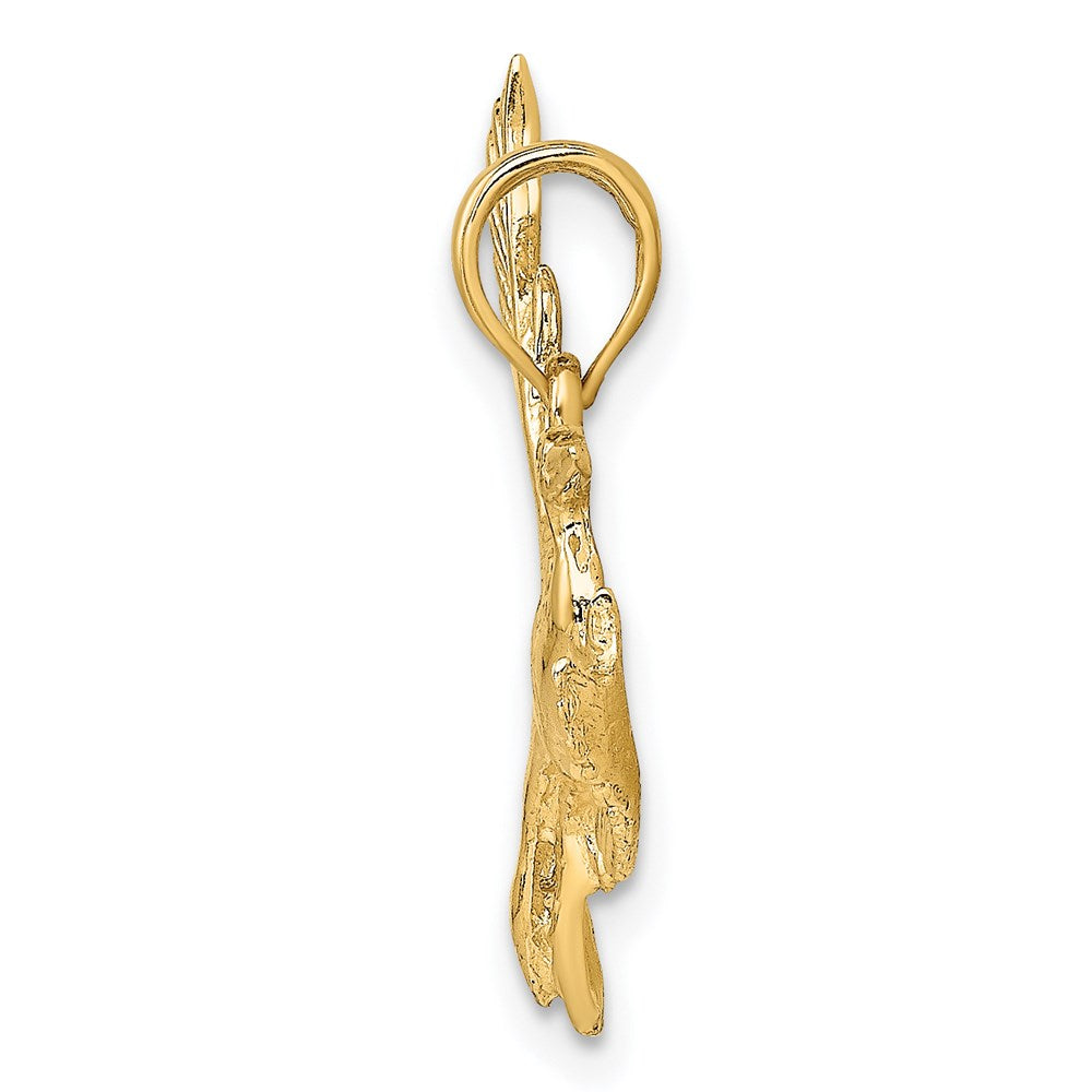 14K Flying Heron Bird Charm