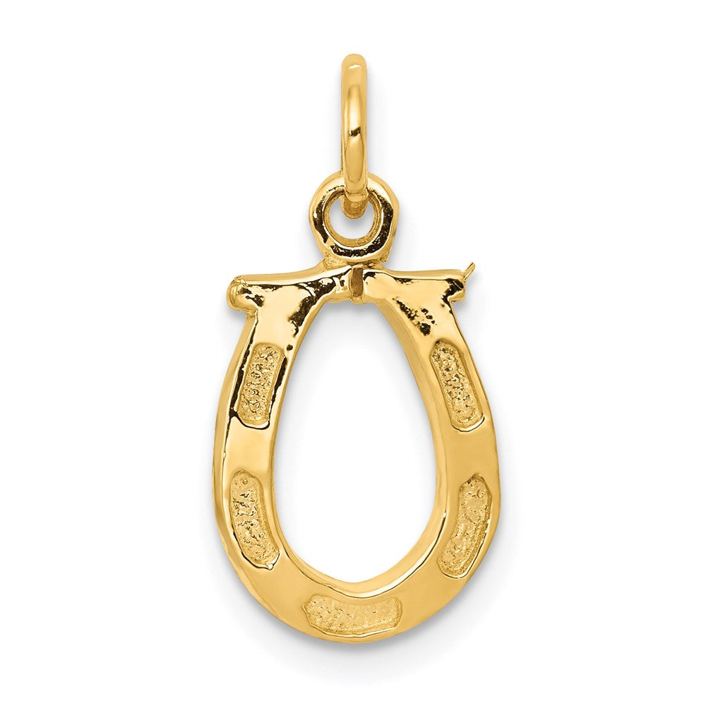 14k Solid Polished Horseshoe Charm